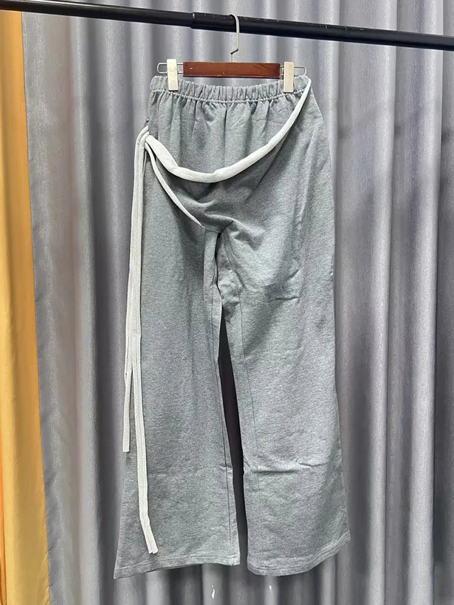 Colorblock Casual Two Piece Sets For Women O Neck Long Sleeve Top High Waist Pant Chic Set Female Fashion Clothing