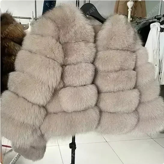 NEW Long Sleeve Faux Fur Coat 2025 Winter Women Fashion Thick Warm Fuzzy Coat Outerwear Female Gray/Black Fake Fur Jacket