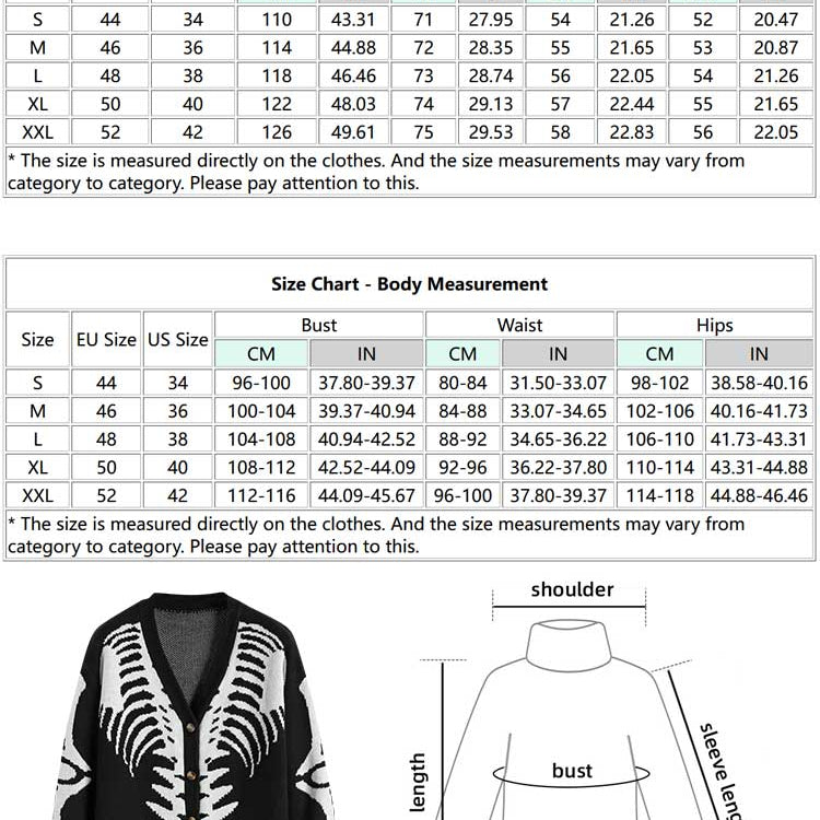 ZAFUL Men's Sweater Cardigan for Halloween Skeleton Pattern Button Fly Cardigans Autumn Winter V-Neck Long Sleeves Sweater Coats