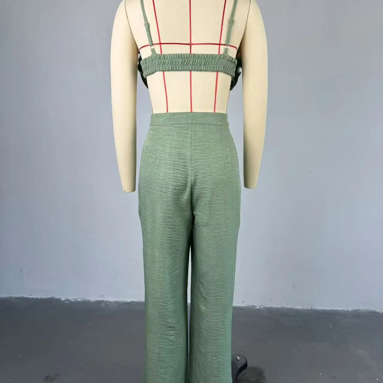 Streetwear Women's Set Sleeveless 3D Flower Crop Bra Top+Wide Leg Pants Elegant beach holiday Two 2 Piece Set Outfits