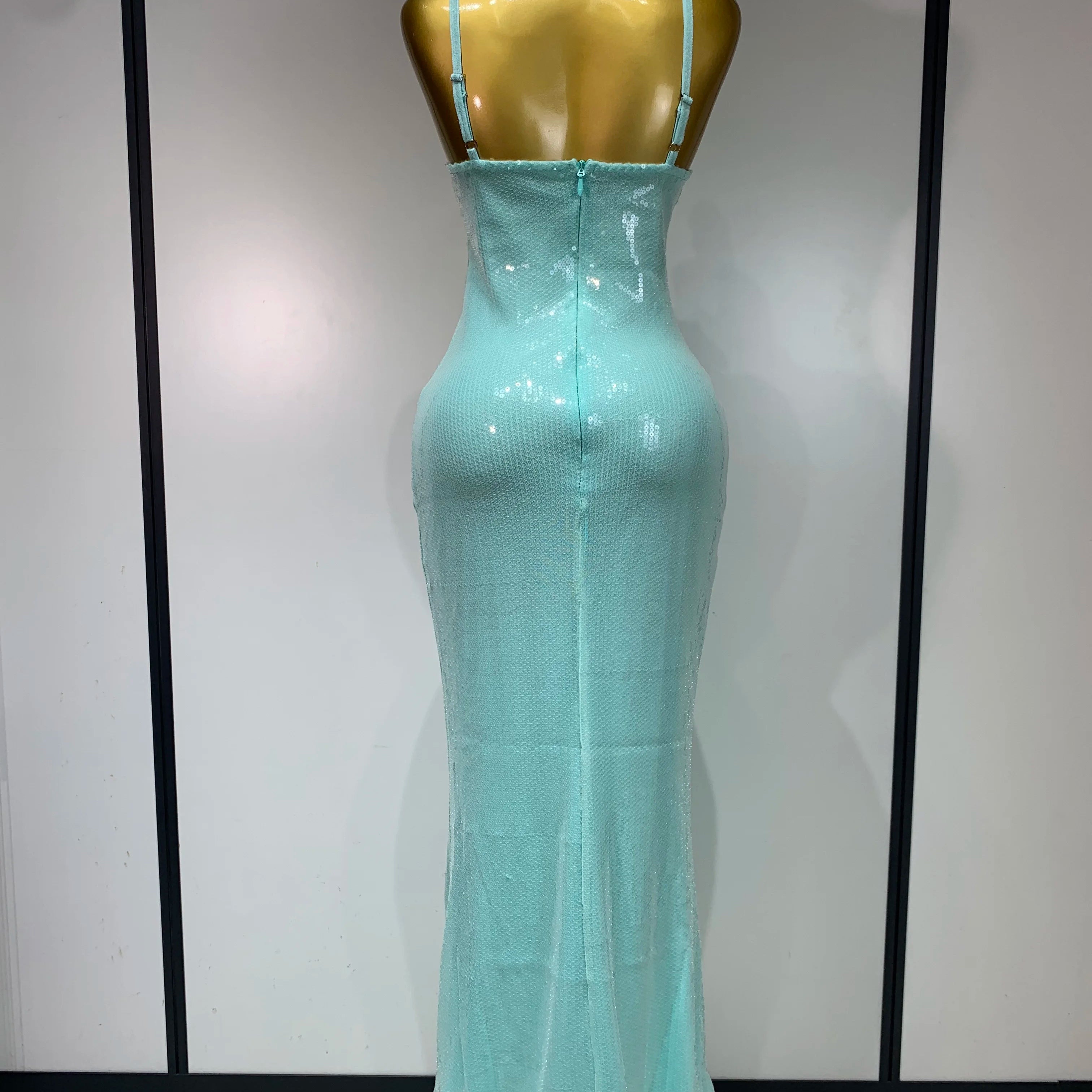Women Sexy Sling V Neck Appliques Sequines Glitter Bodycon Long Dresses 2025 Luxury Birthday Party Celebrity Evening Prom Gown