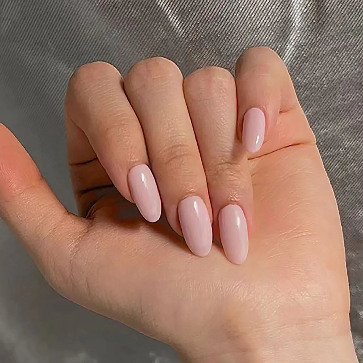 24pcs/set nude fake nails long french almond coffin tips pink grey brown fall Winter decoration faux ongles press on false nail WM123