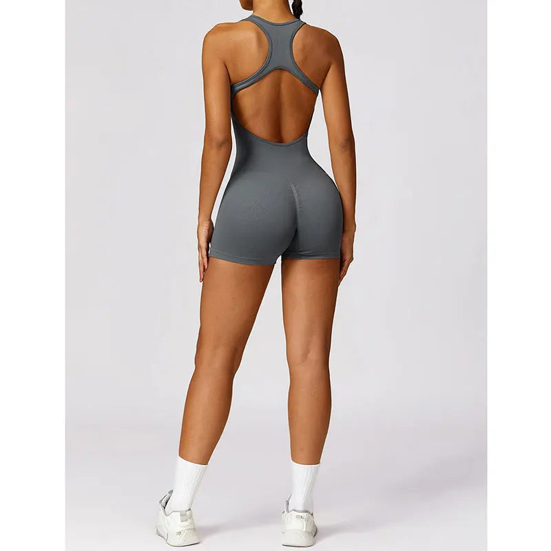 New Yoga Set Seamless Women's Jumpsuits One-Piece Gym Push Up Workout Clothes Fitness Bodysuit Sportswear Tracksuit Short Sleeve