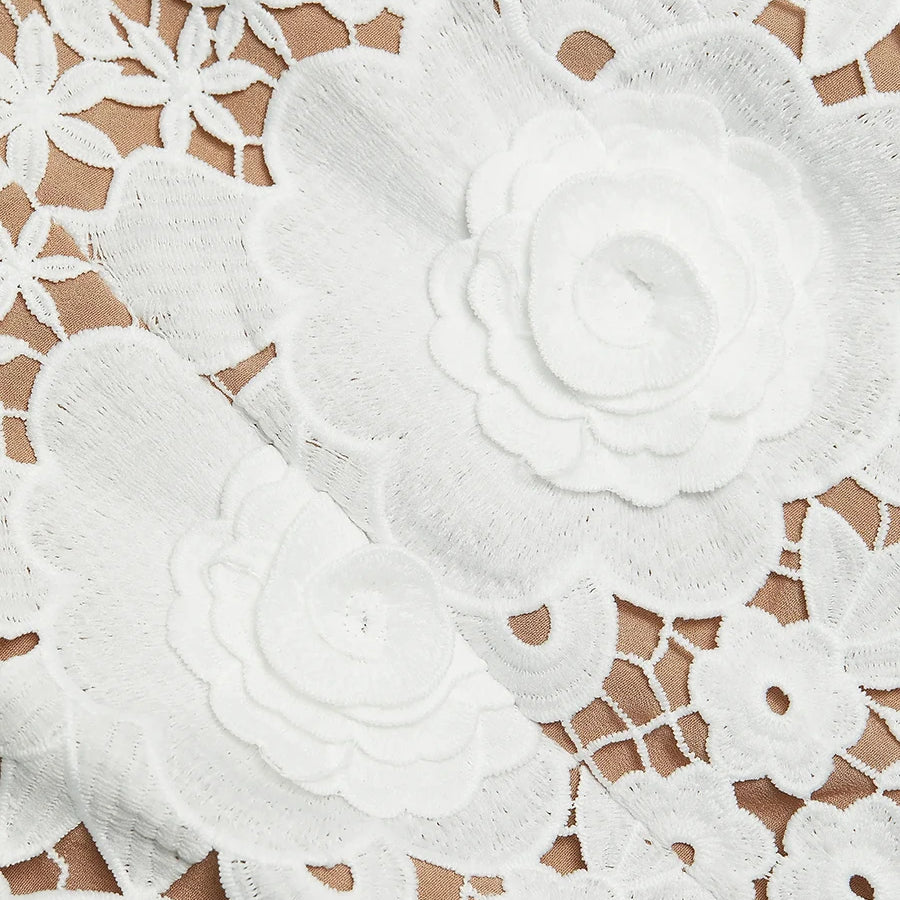 Solid Slimming Hollow Out Dresses for Women Halter Neck Sleeveless Patchwork Appliques Elegant Dress Female Fashion