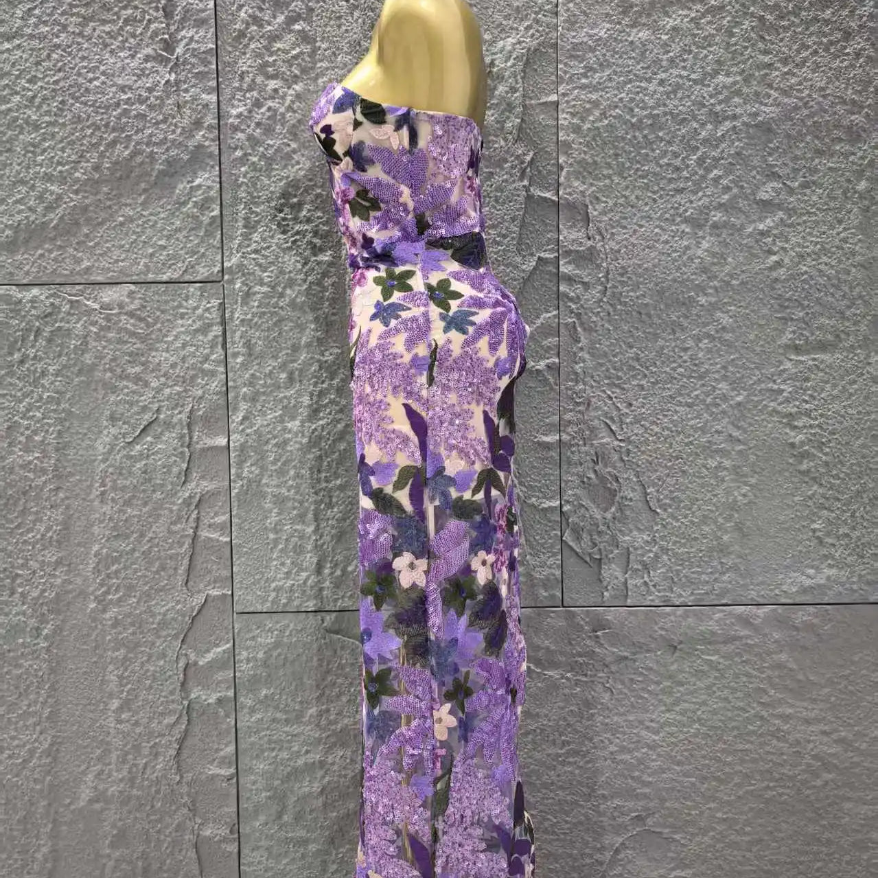 Women Sexy Strapless Embroidery Bodycon Long Dress Celebrate Evening Party Vacation Girls' Birthday Outfit