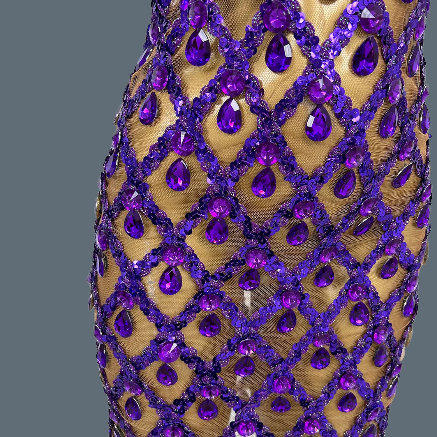 Sparkly Sequins Crystals Summer Mini Dress Sexy Sleeveless See Through Mesh Women Party Dress Event Singer Show Wear Shaokaojia