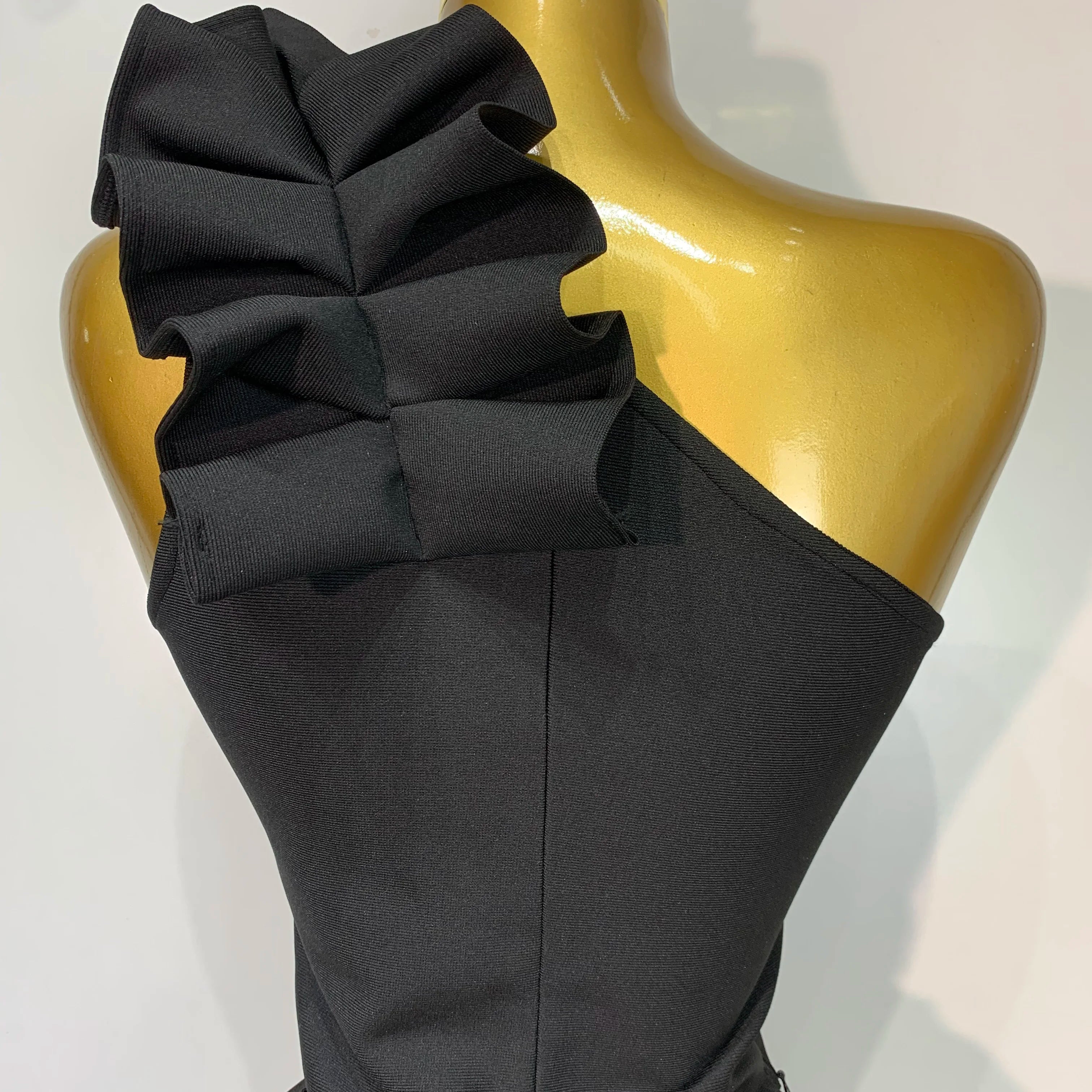 Women Sexy Sleeveless Ruffles One Shoulder Bandage Two Piece Set Fancy Club Evening Celebrity Elegant Party Bodycon Vestidos
