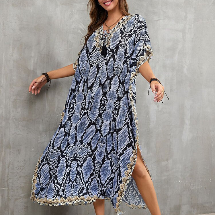 Plus Size Beach Cover Up Robe Plage Pareo Long Dress Summer Beachwear Swimsuit Cover Up Tunic For Beach Kaftan Dress Color 12 One Size