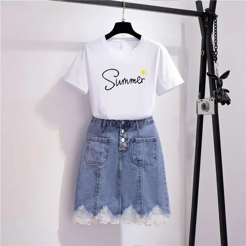 Women's Skirt Ripped Skirts for Woman Lace Clothes with Pocket Blue Patchwork Premium Luxury New in Harajuku Korean Style A Line
