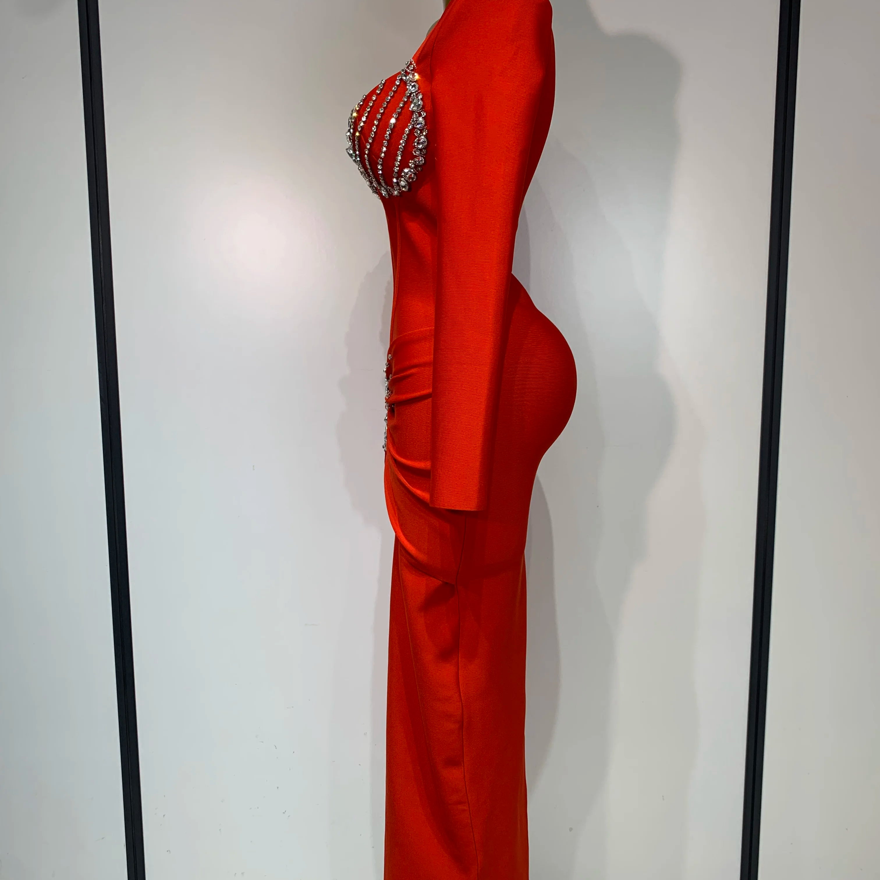 Women Sexy Luxury Sparkly Diamond Bandage Long Sleeve Bodycon Dress 2025 Celebrity Elegant Evening Club Pary Birthday Dresses