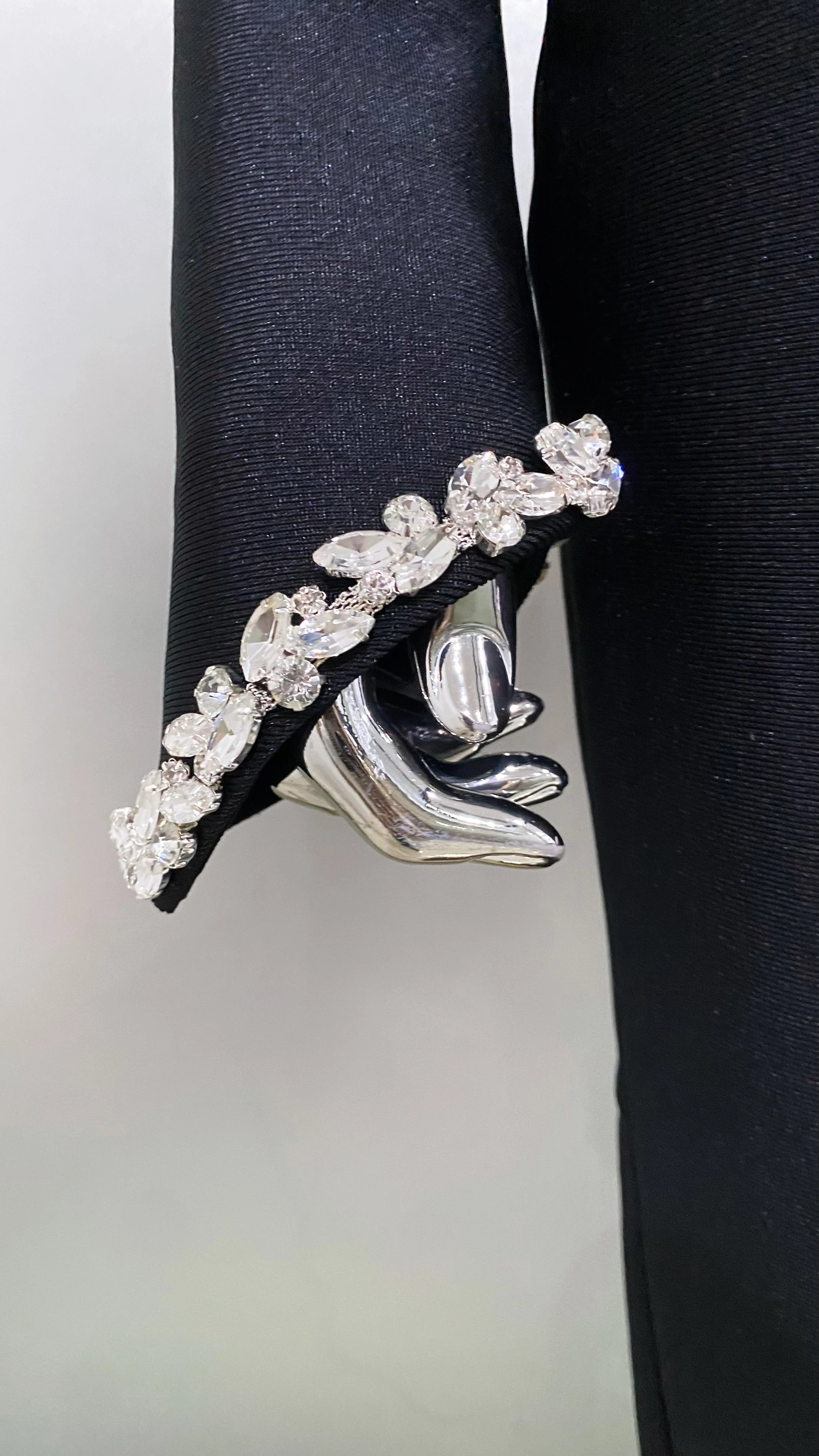 Shining Diamonds Half High Collar Black Long Bandage Dress Elegant Woman Evening Party Dress Cocktail Party Outfit