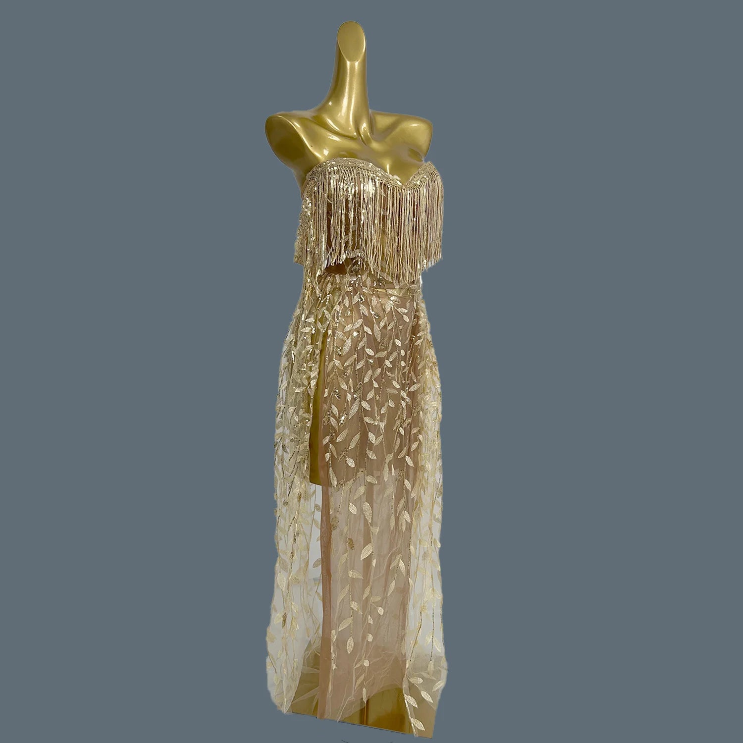 Fancy Sheer Mesh Evening Dress Arabic Women Birthday Party Dress Luxury Beaded Sequins Formal Occasion Sexy Prom Dresses Liushu