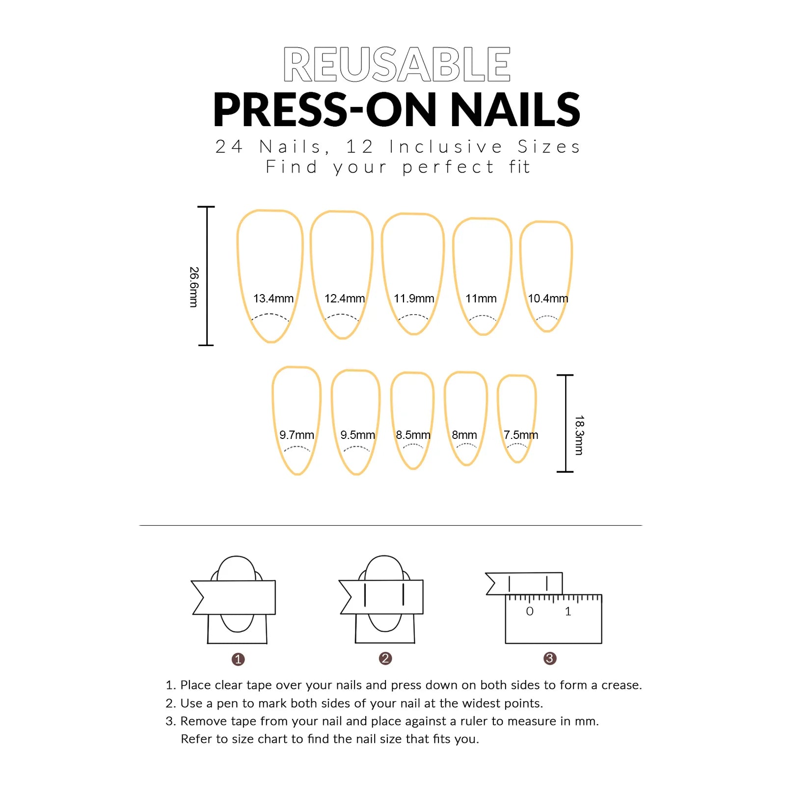 24pcs Fresh Fruit Style Press On Nails Sweet Pink Strawberry Cherry Grape Orange Decors False Nails Ins Korean Almond Fake Nail