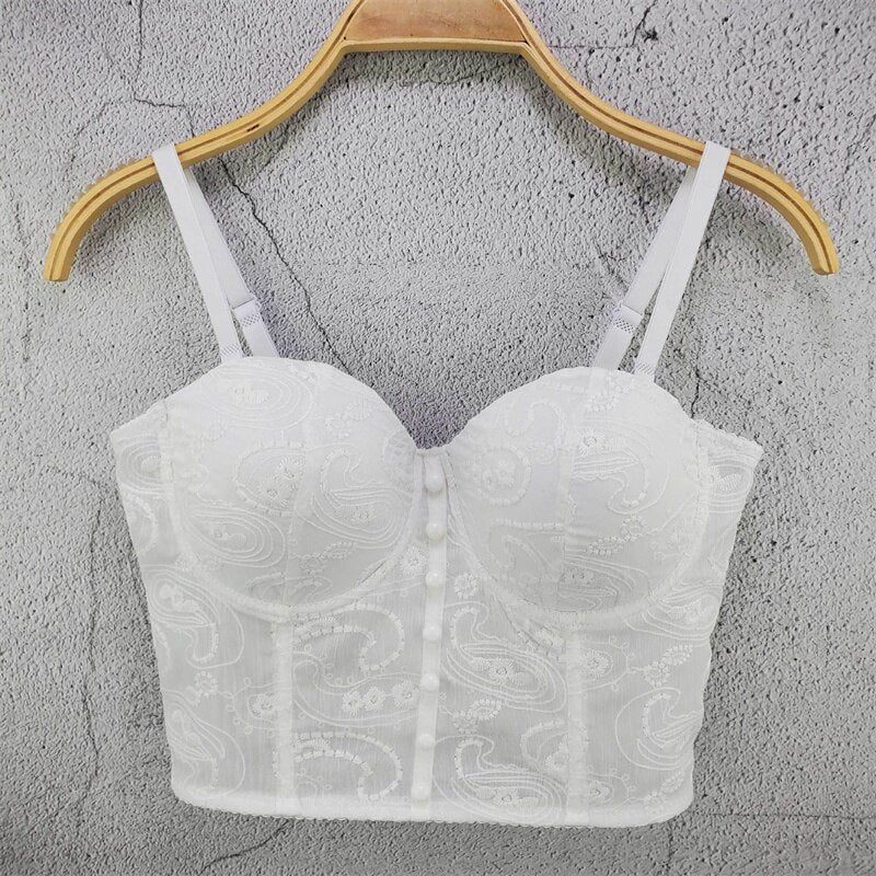 Visivane Sexy Club Cropped Shirt Woman Clothes Camis Shaper Tank Top Women Corset Blusas Roupas Femininas Bra Ladies Tops y2k 5-white