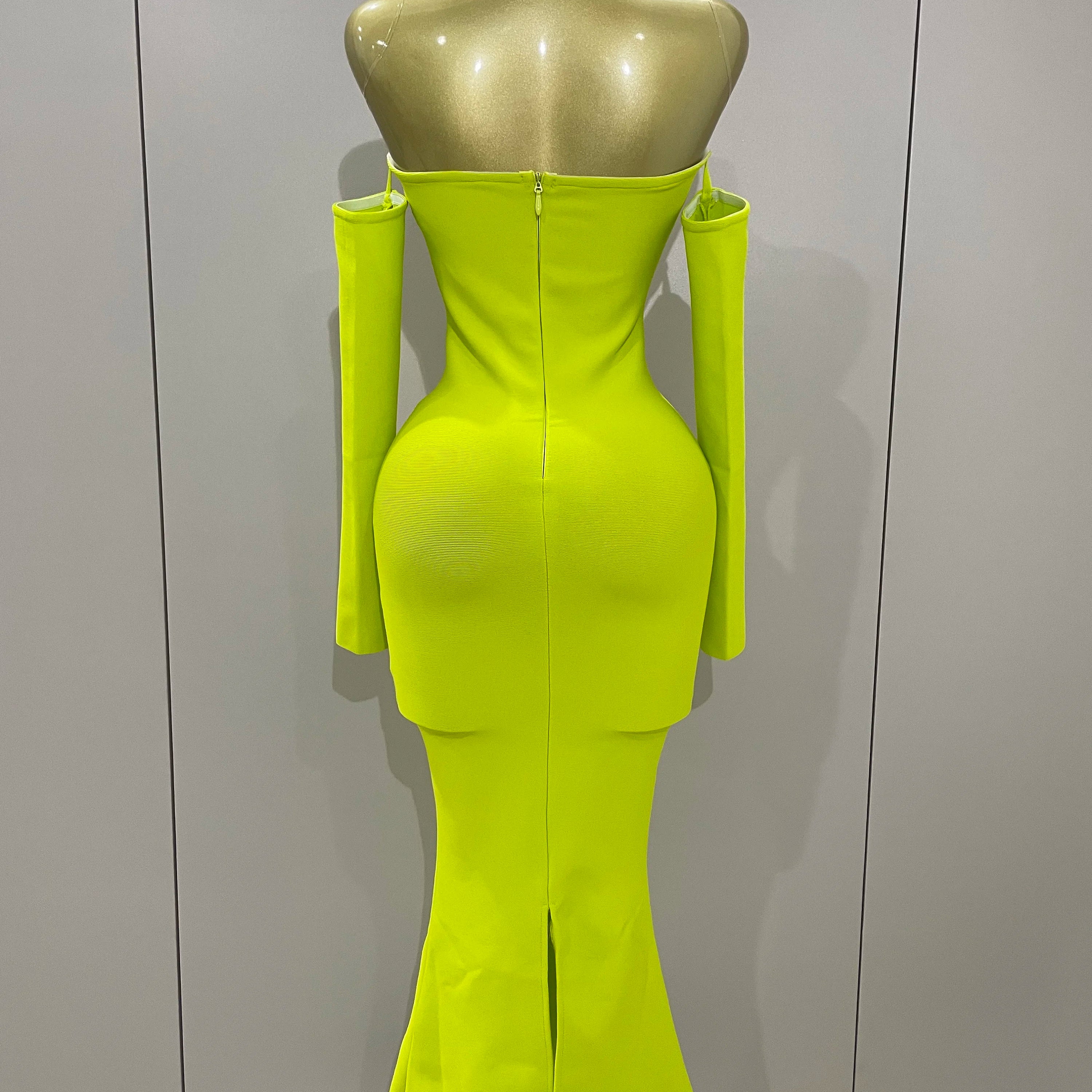 Sexy Off Shoulder Luxury Diamonds Long Bodycon Bandage Dress 2025Women Celebrity Elegant Prom Gown Birthday Club Cocktail Dress