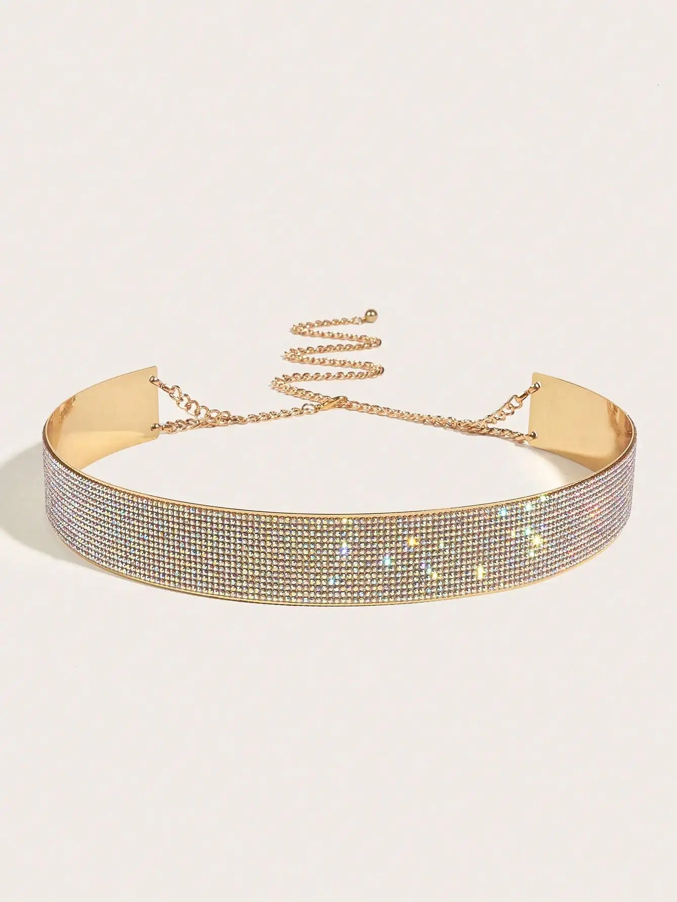 1pc Women Rhinestone Decor Luxury Wide Belt, For Dress Decoration riem vrouw cinturilla cinturillas corset para mujer Gold 75cm to 95cm