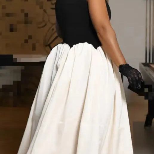 Summer Elegant Sleeveless Sweet O-Neck Patchwork Long Women Dress Beach Party Evening Sexy Pleated Big Swing Dresses