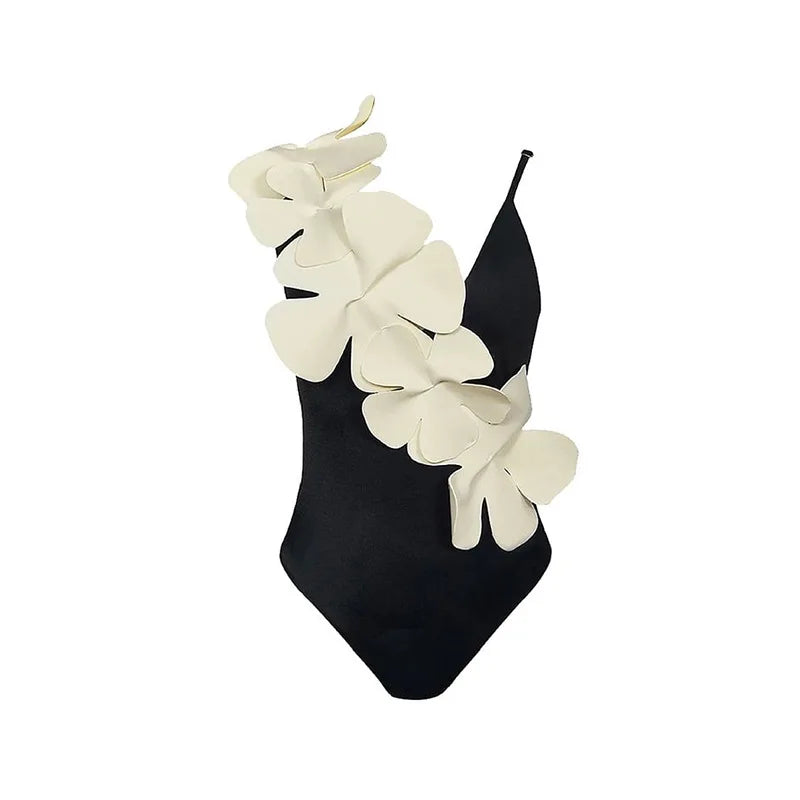 2023 Sexy Fashion One Piece Swimsuit Solid 3D Flower Summer Women Swimwear Beachwear Summer Luxury Monokini Bathing Suit swimsuit 2