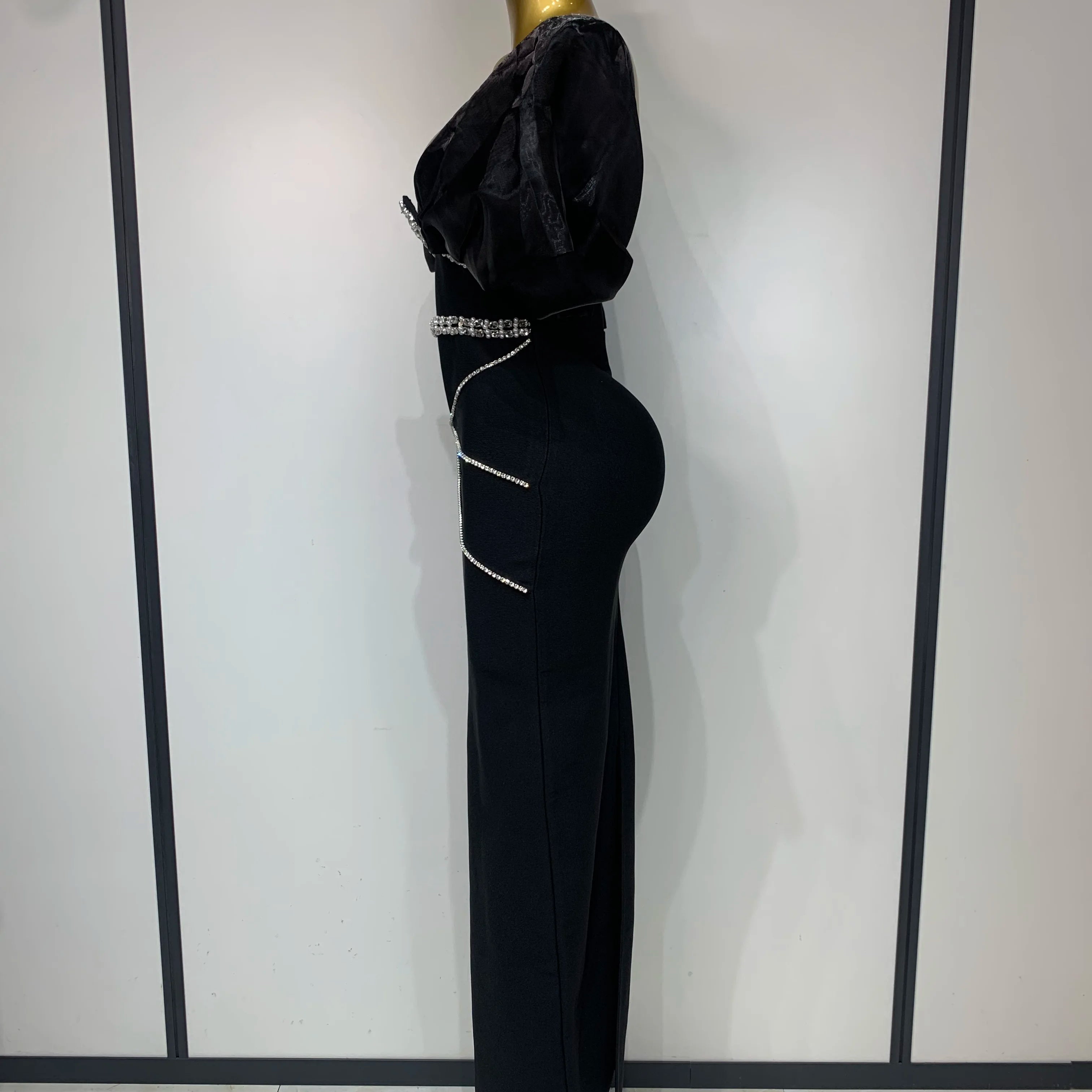 Women Sexy Backless Sparkly Diamonds Black Long Bodycon Bandage Dresses Luxury Birthday Party Celebrity Elegant Knitted Clothing