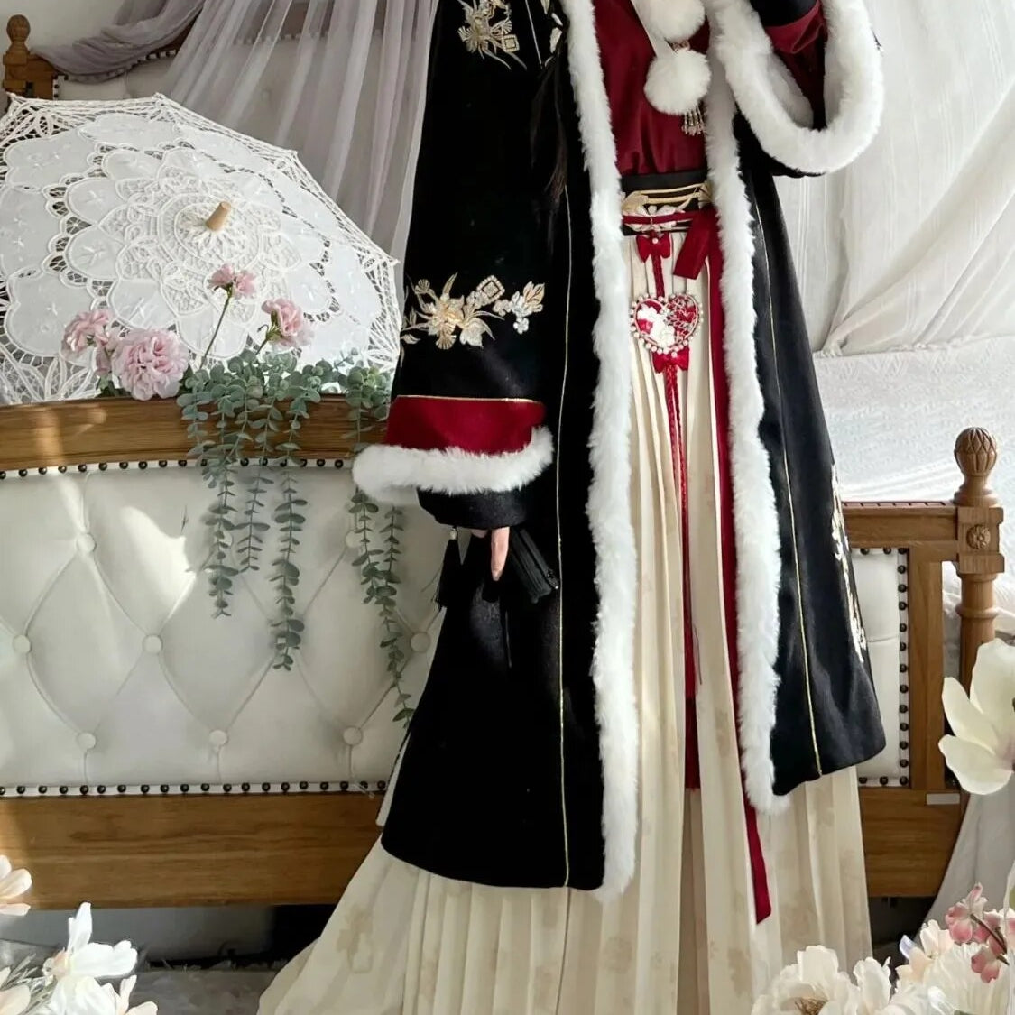 Winter Original Song Dynasty 2024 Hanfu Woolen Sweater Thickened Double-breasted Long Jacket Women Longuette for Girls and Women