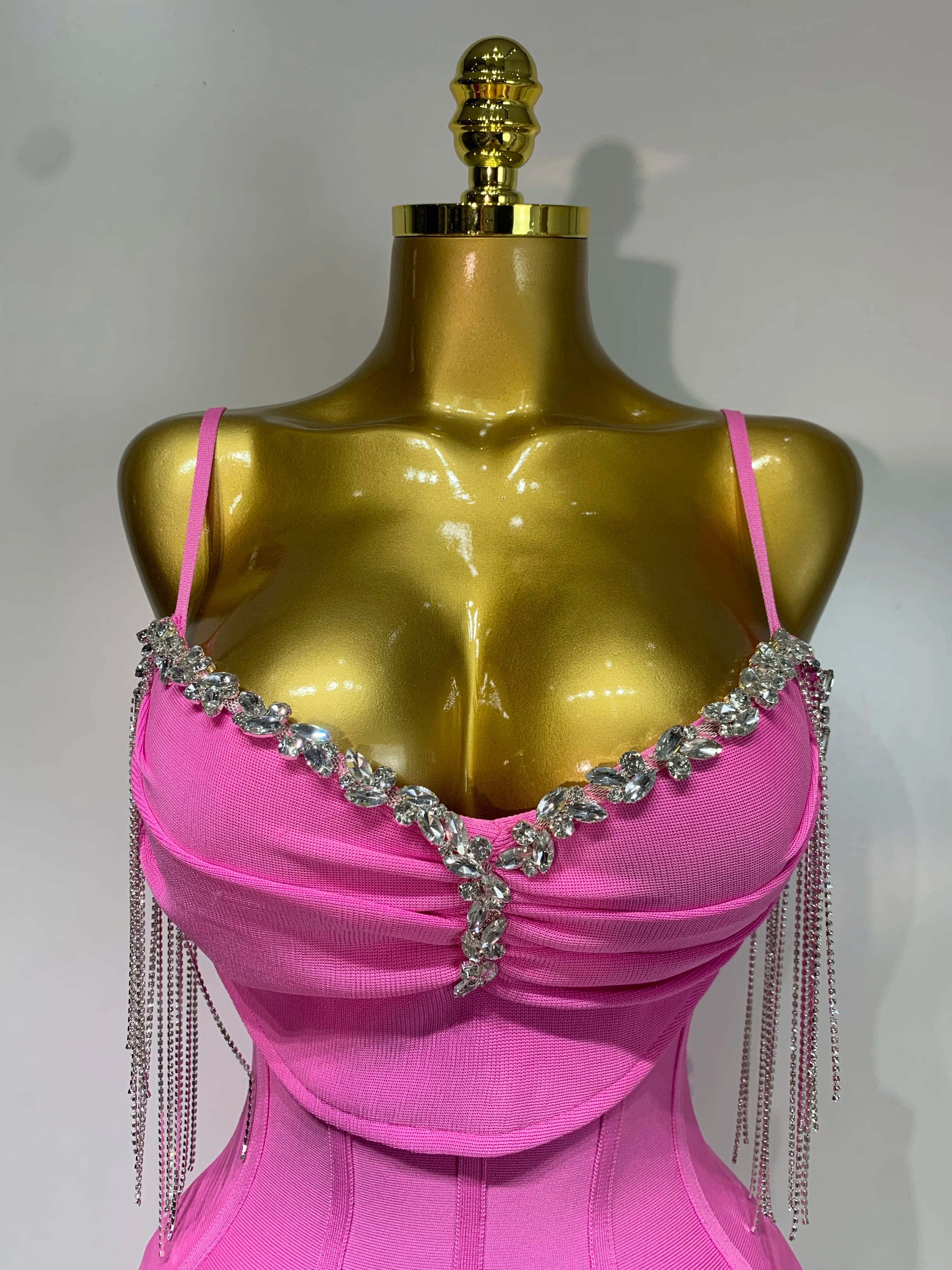 Sexy Backless Spaghetti Strap Bodycon Sleeveless Bandage Dress Elegant Prom Gown Club Evening Party Luxury Birthday Dresses