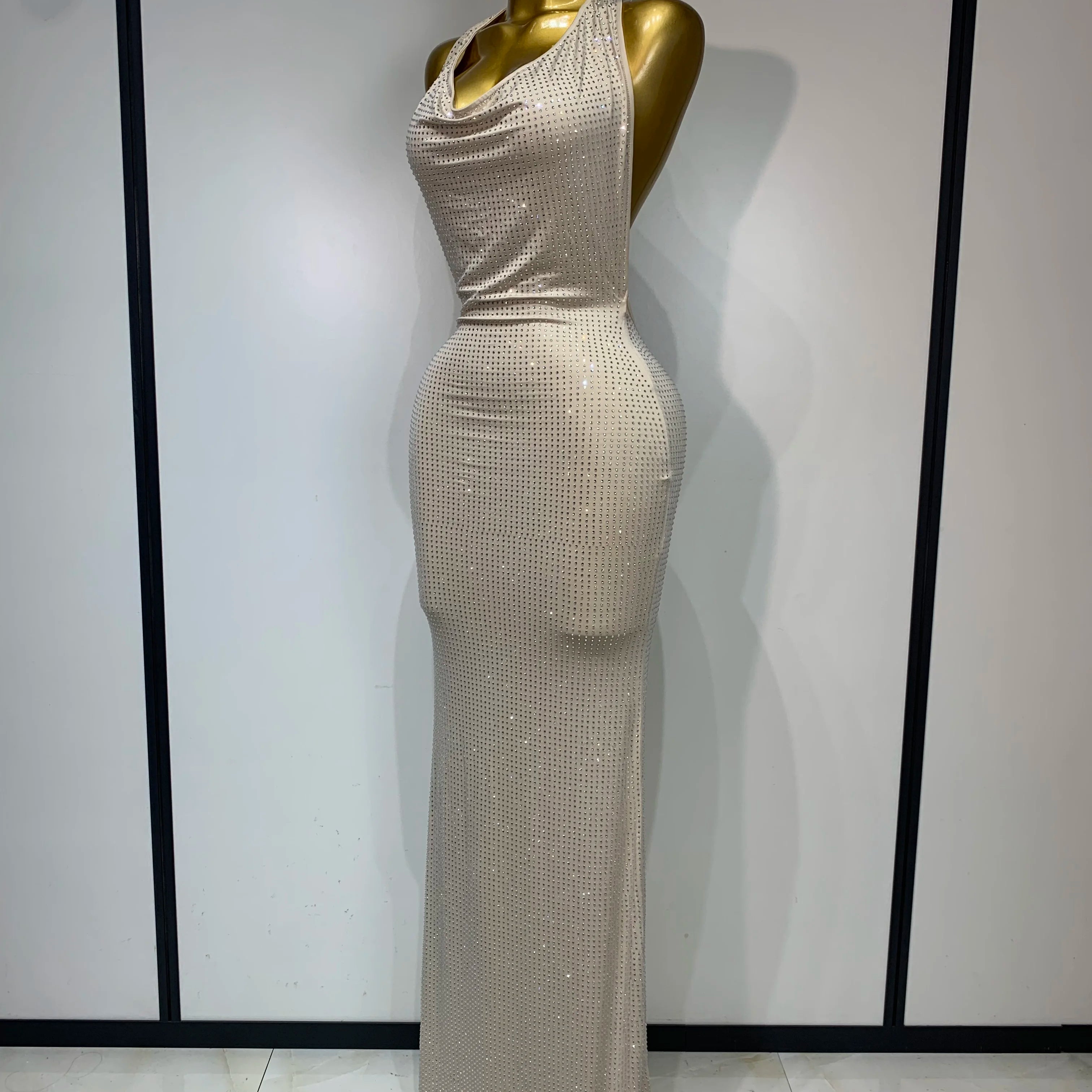 Sexy Backless Bodycon Dress Women Eegant Birthday Evening Party Dresses Luxury Formal Prom Dresses Sparkly Nightclub Vestidos