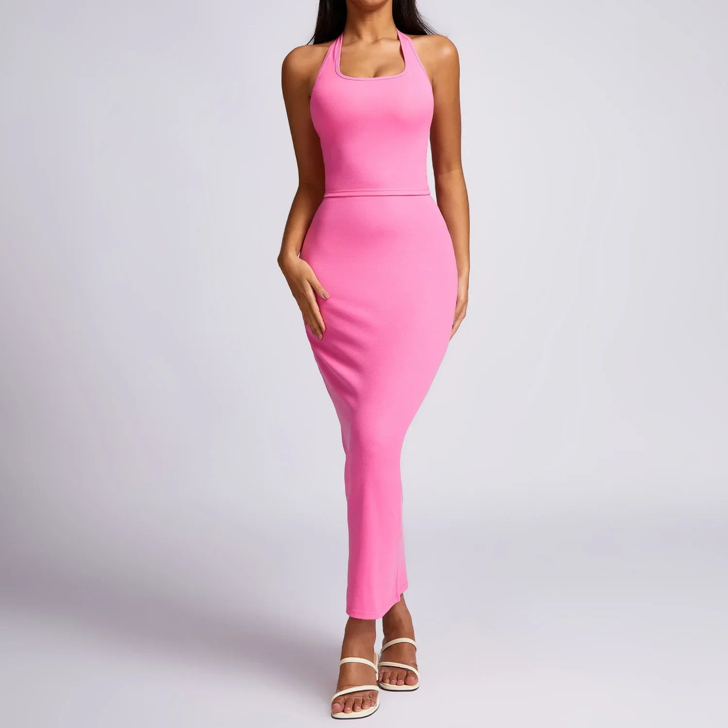 New Yoga Set Workout Clothes Fitness Suits Sports Bra High Waist Leggings 2 Piece Women High Stretch Gym Outfit rose pink-1