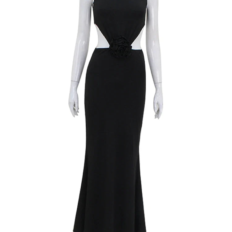 CNYISHE Elegant Bodycon Sexy Club Women Dresses Sheath Summer Sleeveless Outfits Hollow Out Fashio Turtleneck Female Vestidos