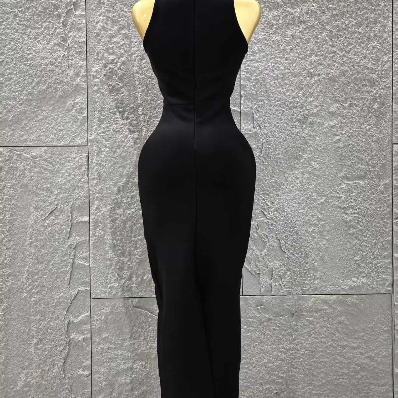 Top Quality Women Sleeveless Sexy Keyholes Shinning Diamond Bodycon Long Bandage Dress Evening Party Celebrate Cocktail Dress