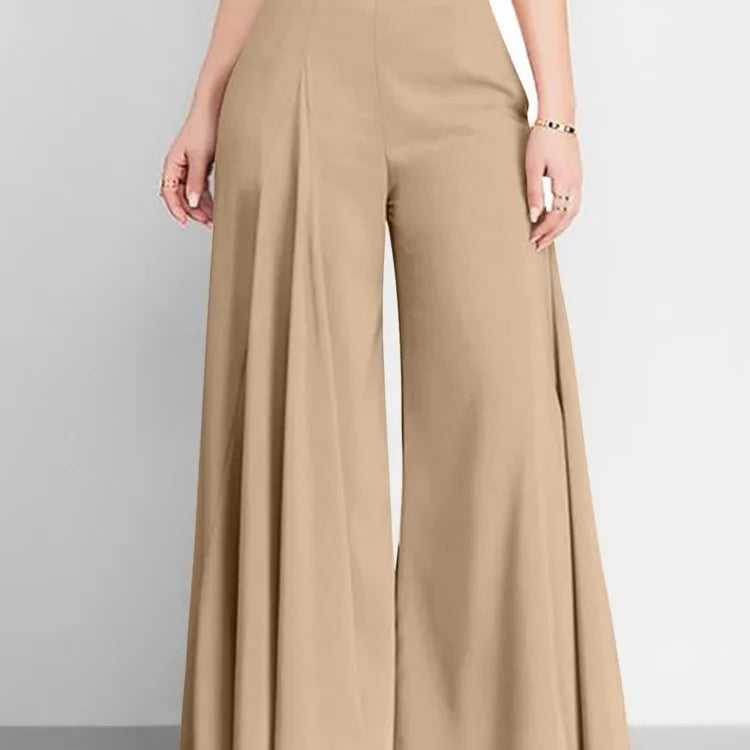 Womens High Waist Wide Leg Pants Spring Autumn Fashion Elegant Flare Trousers Casual Holiday Loose Green New Long Pant Female