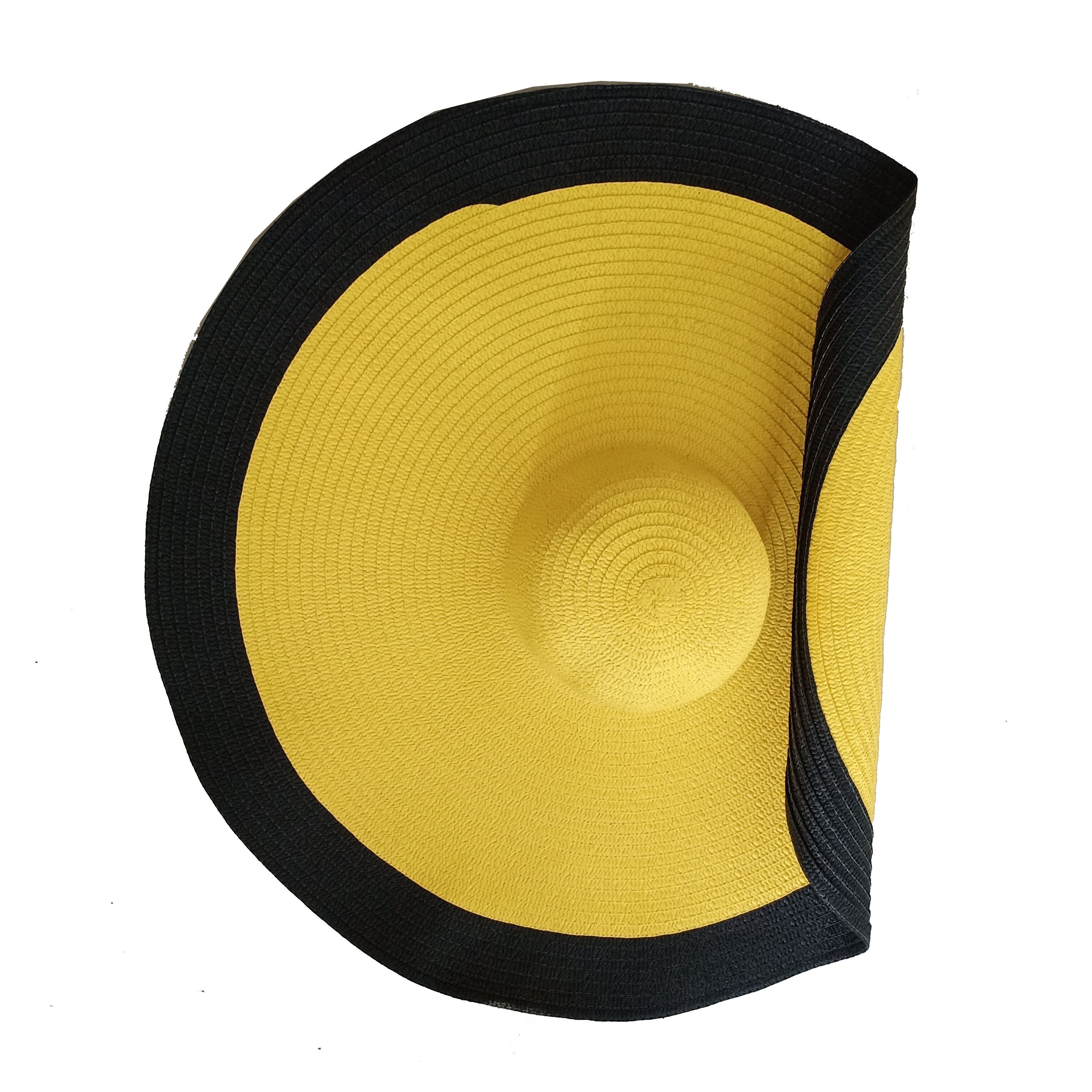 Rainbow striped big brim anti-ultraviolet sunshade sun hat beach sun hat with wire edge can be folded arbitrarily 21 M 56-58cm