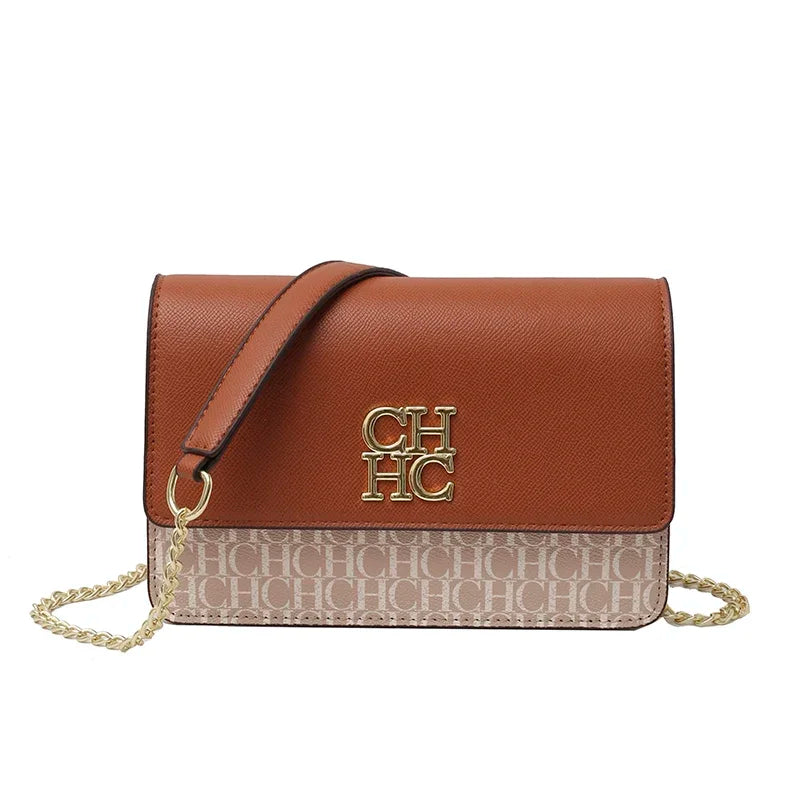 CH Pure Color Design Classic Ladies Crossbody Bag Fashion Luxury Brand Multi Embossed Ladies Handbag Ladies Shoulder Bag CHHC-5-dark brown