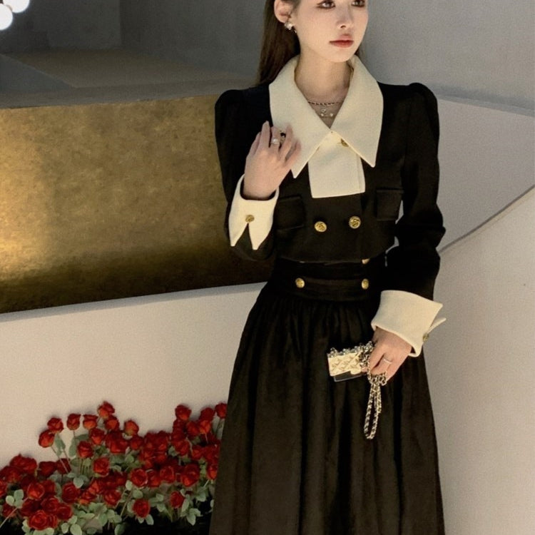 Spring New Elegant 2 Piece Sets Womens Vintage Black Blazer Skirts Suit Femme Outfits Autumn Korean Fashion y2k Clothes