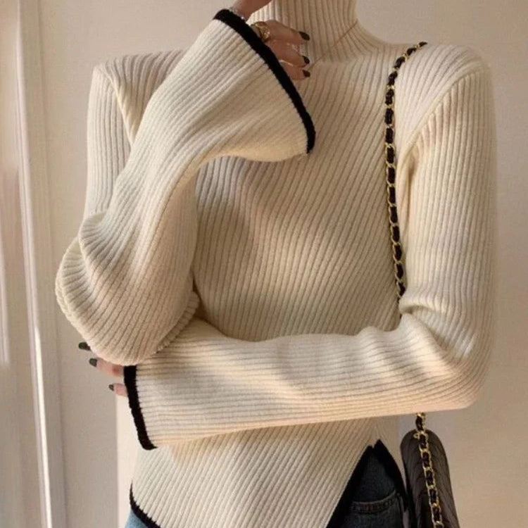 Pullover Women Clothing Knitwears Sweater Long Sleeve Turtleneck Sleeve Slim Clothes Casual Street Wear Women Lap Autumn Winter