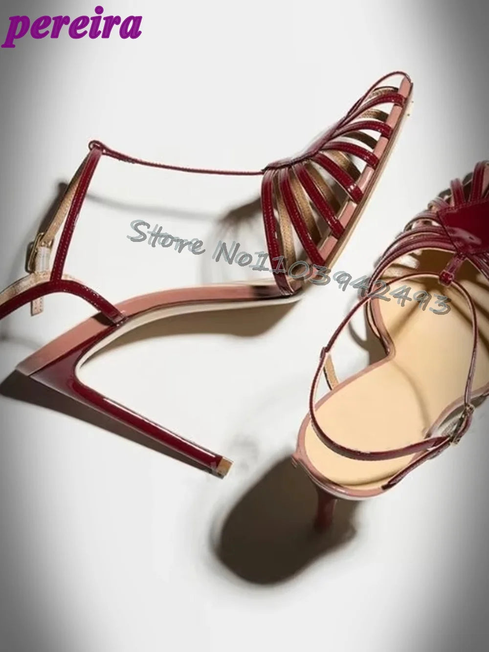 Womens Strappy High Heels Open Toe Sandals Fashion Summer Party Shoes Ladies Elegant Wedding Dress Shoes Red And White Color Ava as picture