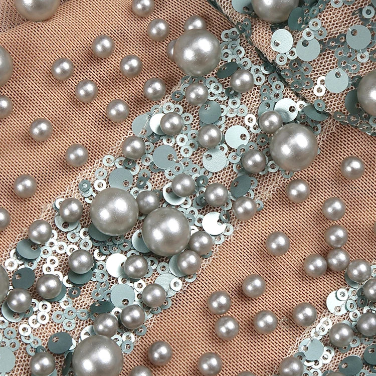 Luxury Women'S Elegant Dress For Special Occasions Sleeveless Maxi Gown With Pearl Sequins Female Clothing