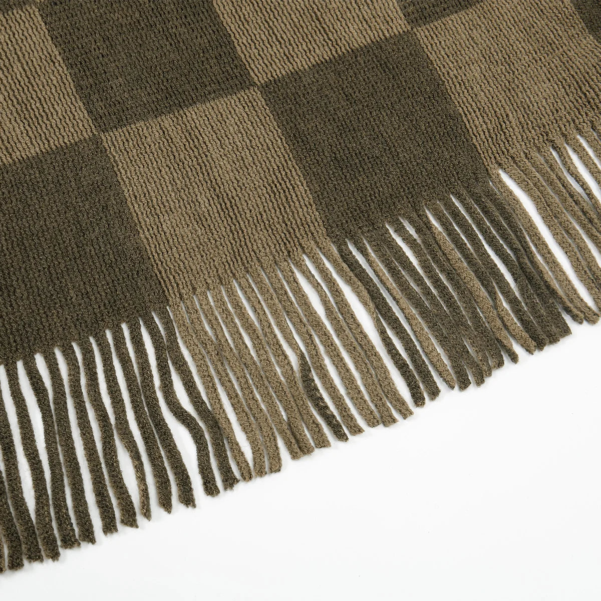 Fashion Faux Fur Collar Plush Shawl Knit Plaid Cardigan Cape Cloak Warm Thicken Shawl Autumn Winter Women Sweater Jacket Coat