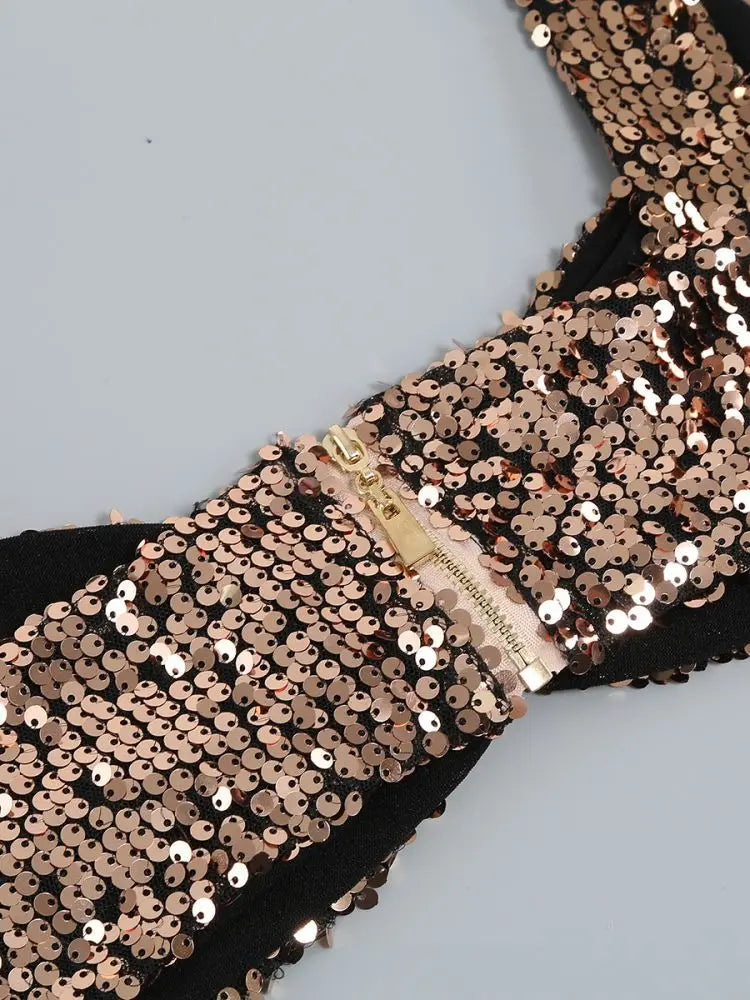 Skirts Sets Crop Top + Low Waist New Two Piece Set Birthday Outfit Luxury Suit Summer New Sequins Prom Elegant Gowns