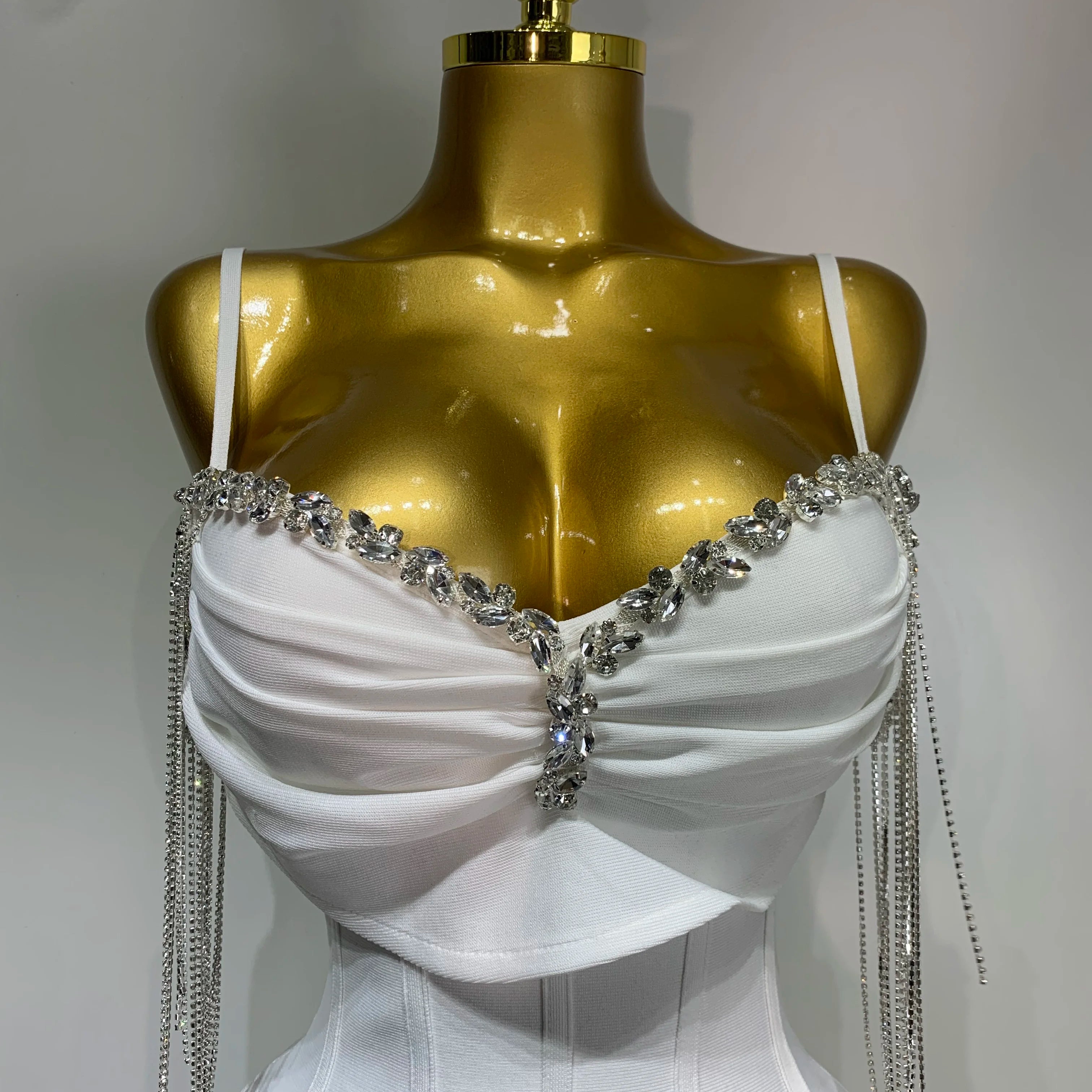 Women Sexy Backless Spaghetti Strap Bodycon Sleeveless Bandage Dress 2025 Elegant Prom Gown Club Evening Party Birthday Dresses