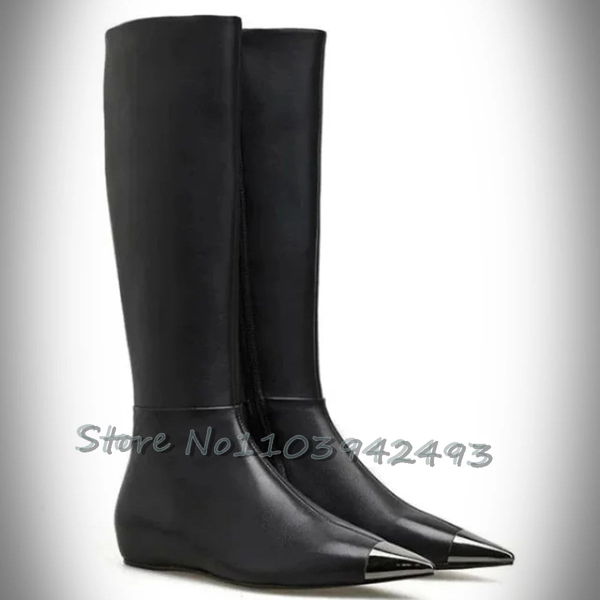 Fashion Catwalk Boots Women Botas Wide Fit Heels Loose Large Pants Tude Shoes Stiletto Knee-High Dress Winter Pull On Plus Size