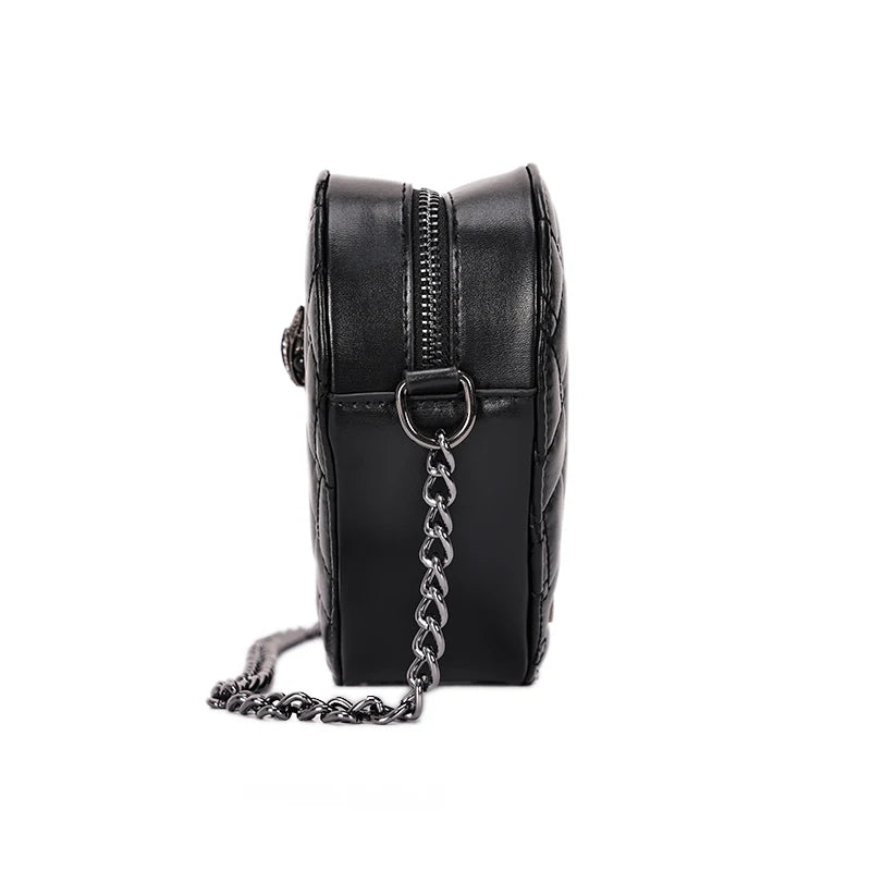 Women's heart-shaped color bump stereo shoulder bag