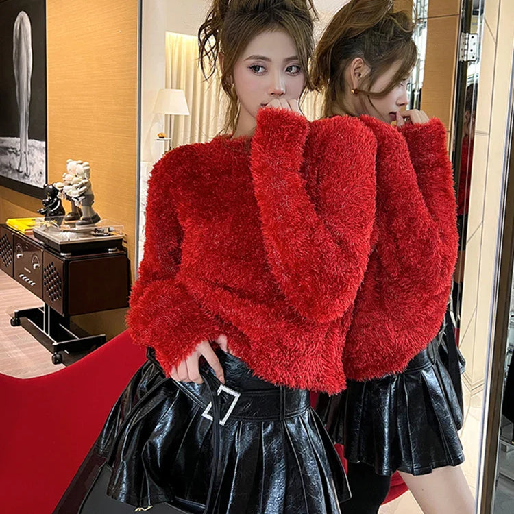 Spring Summer Black Shiny Patent Pu Leather Mini Pleated Skirt Women Belt High Waist Short Luxury Designer Y2K Clothes