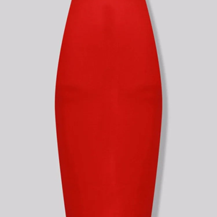 Women Candy Color Sexy Neon Green Pink Orange Yellow Pink Midi Knee Length Bandage Skirt Designer Pencil Skirt Faldas 78cm 666-Red