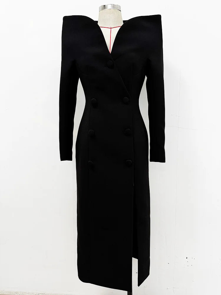 Black Red Color Women Long Sleeve Sexy Off the Shoulder Bodycon Mid-calf Evening Party Dress Celebrity Red Carpet Outfit black