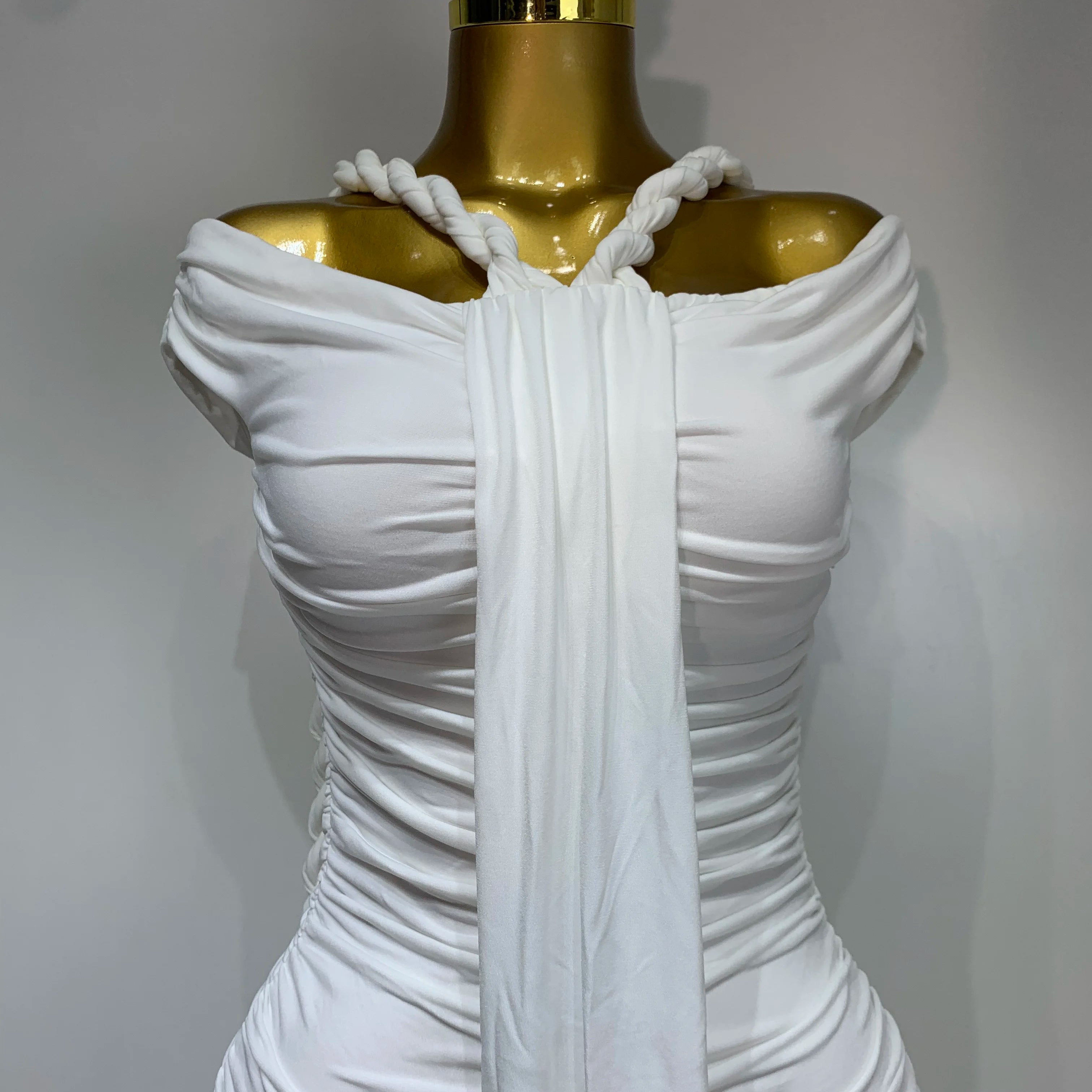 2025 White Women Sexy Off Shoulder Bodycon Mesh Long Dress Nightclub Party Evening Fashion Birthday Dress Vestido