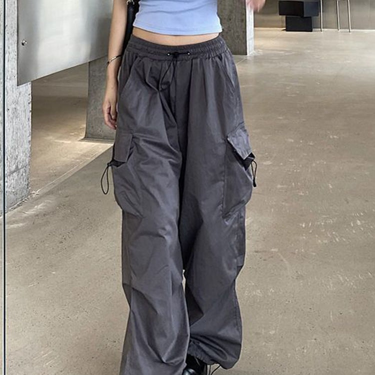  Anime Print High Waist with Belt Wide Leg Baggy Pants Women' s Pants  Korean Style Trousers Loose Pants (Color : 2, Size : S.) : Clothing, Shoes  & Jewelry