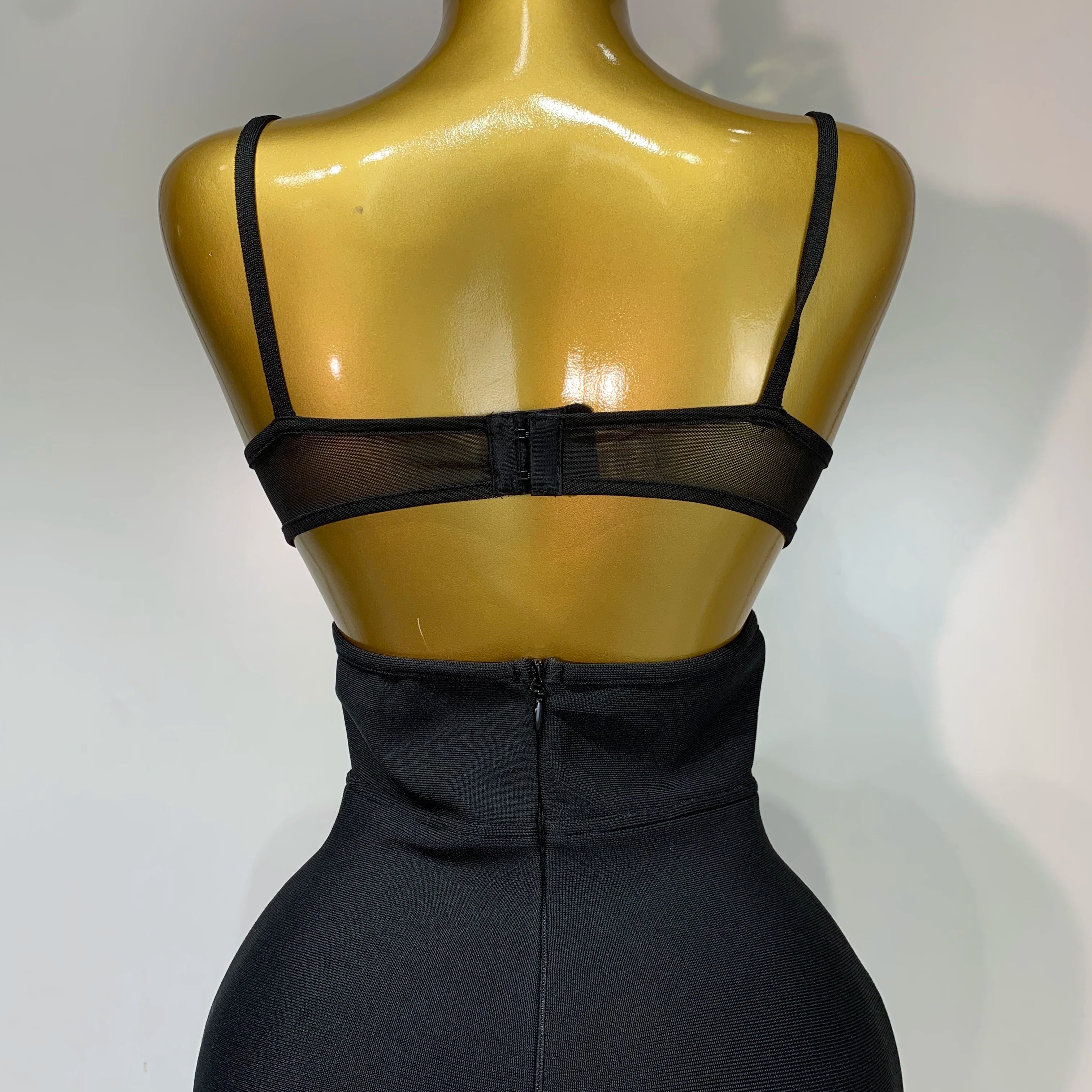 Fashion Black Spaghetti Strap Maxi Long Bandage Dress Mesh Cut Out Elegant Celebirty Bodycon Evening Club Party Birthday Dresses