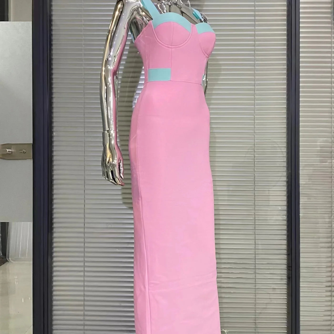 Women Sleeveless Sexy Strap Bodycon Bandage Long Dress Fashion Elegant Evening Party Celebrate Dress