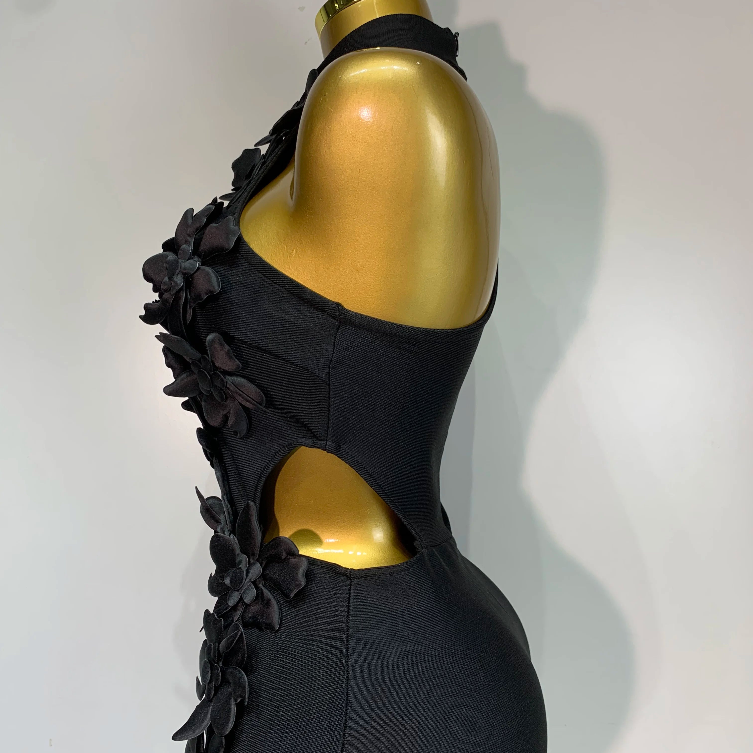 Women Sexy Sleeveless Flower Hollow Out Evening Party Bandage Dresses Red Knitted Bodycon Birthday Wedding Guest Clothing