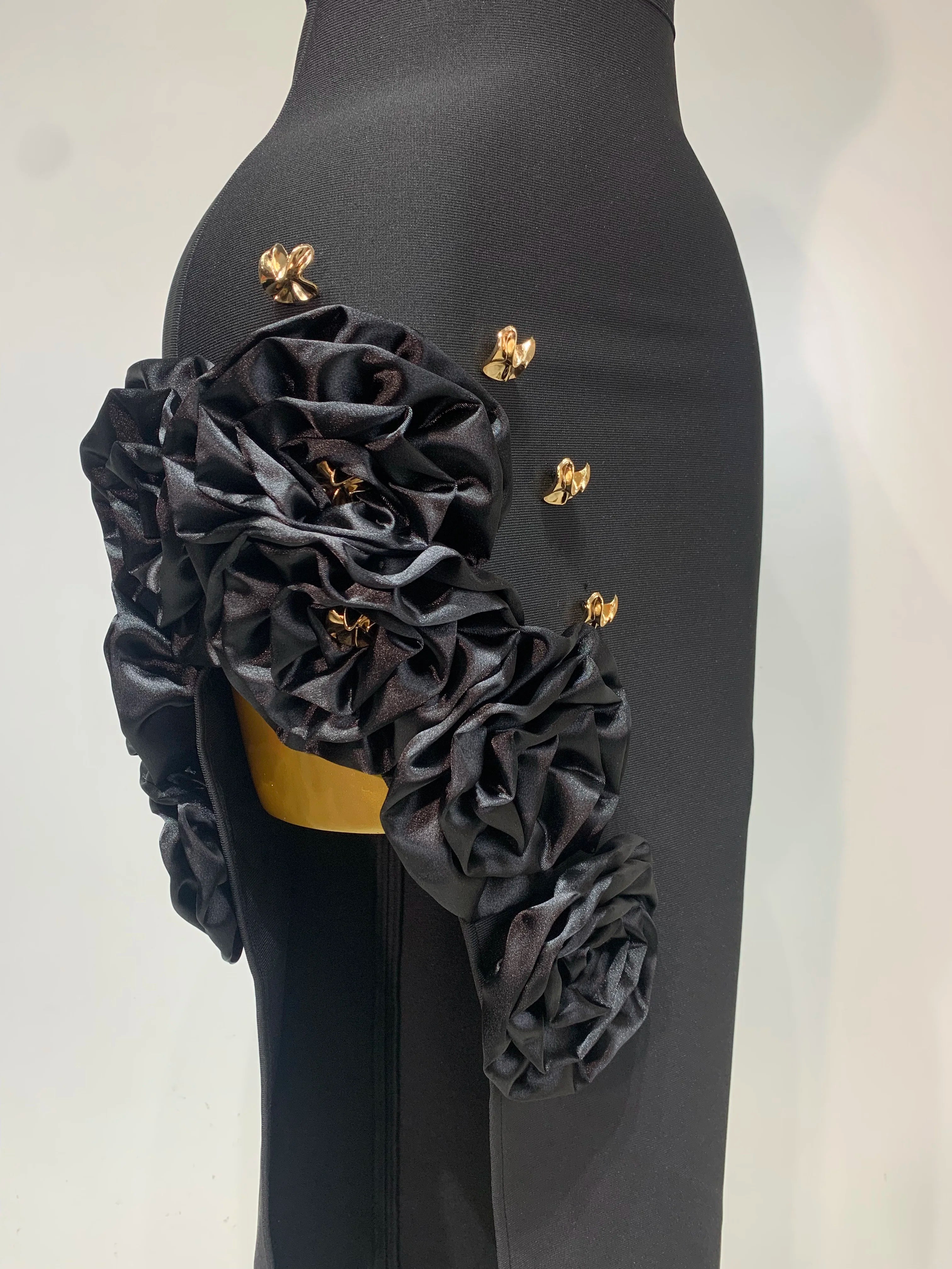 Women Fashion Celebrity Sexy Applique Black Long Bodycon Bandage Dress 2025 Elegant Evening Party Club Luxury Birthday Dresses